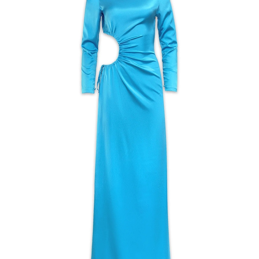 Elegant Blue Long Sleeve Dress
